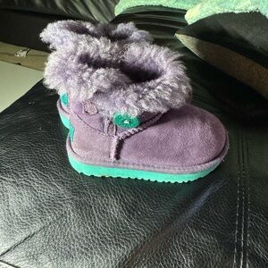 UGG Kids Purple and Teal Fur-Lined Boots